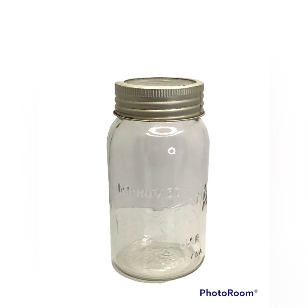 💚 Vintage Imported by CORONA Canning Jar with glass lid 7”